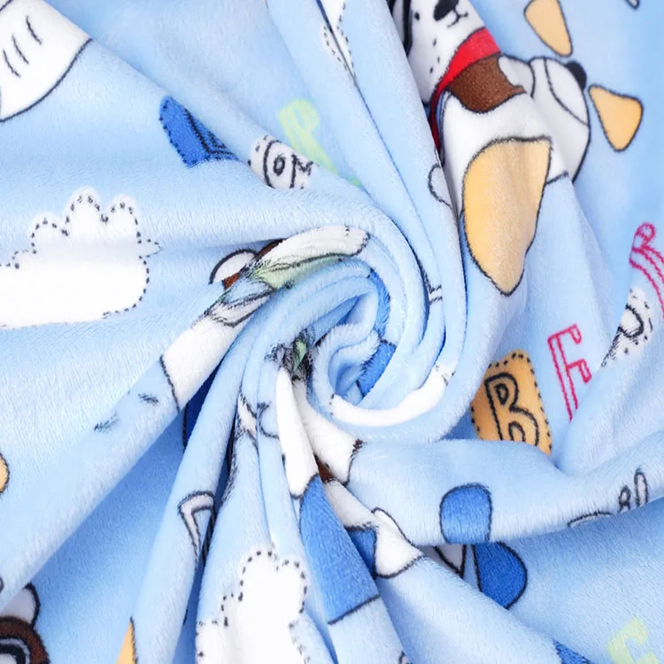 custom animal printed velvet super soft baby pajamas ventilation clothing fabric