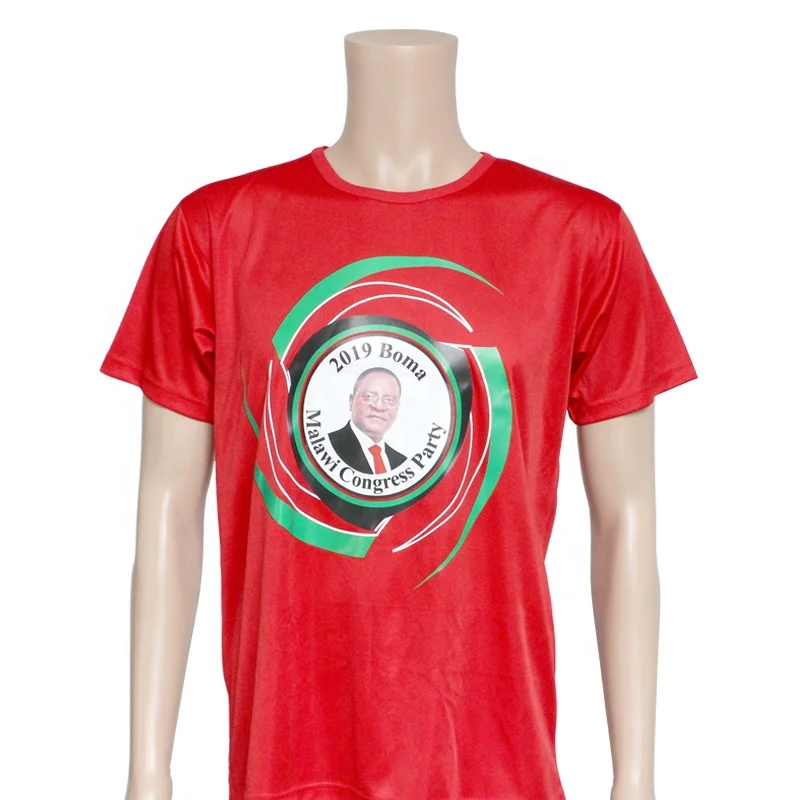 cheap 100 cotton 140 gsm election t shirt with heat stamped logo