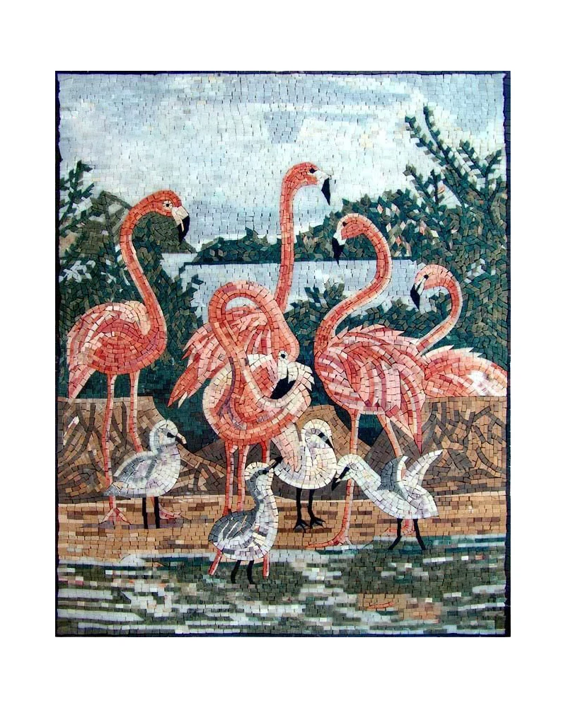 
Pink Flamingo Pattern Customization Glass Mosaic Tiles for Craft Glass for Crafts Colorful  (1600194624410)