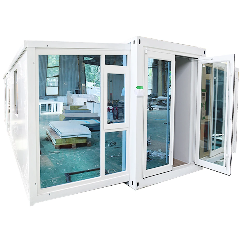 Роскошный 20 40 футов складная плоская упаковка 398 квадратных метров расширяемый сборный модульный контейнерный дом поставщик с наклонной крышей