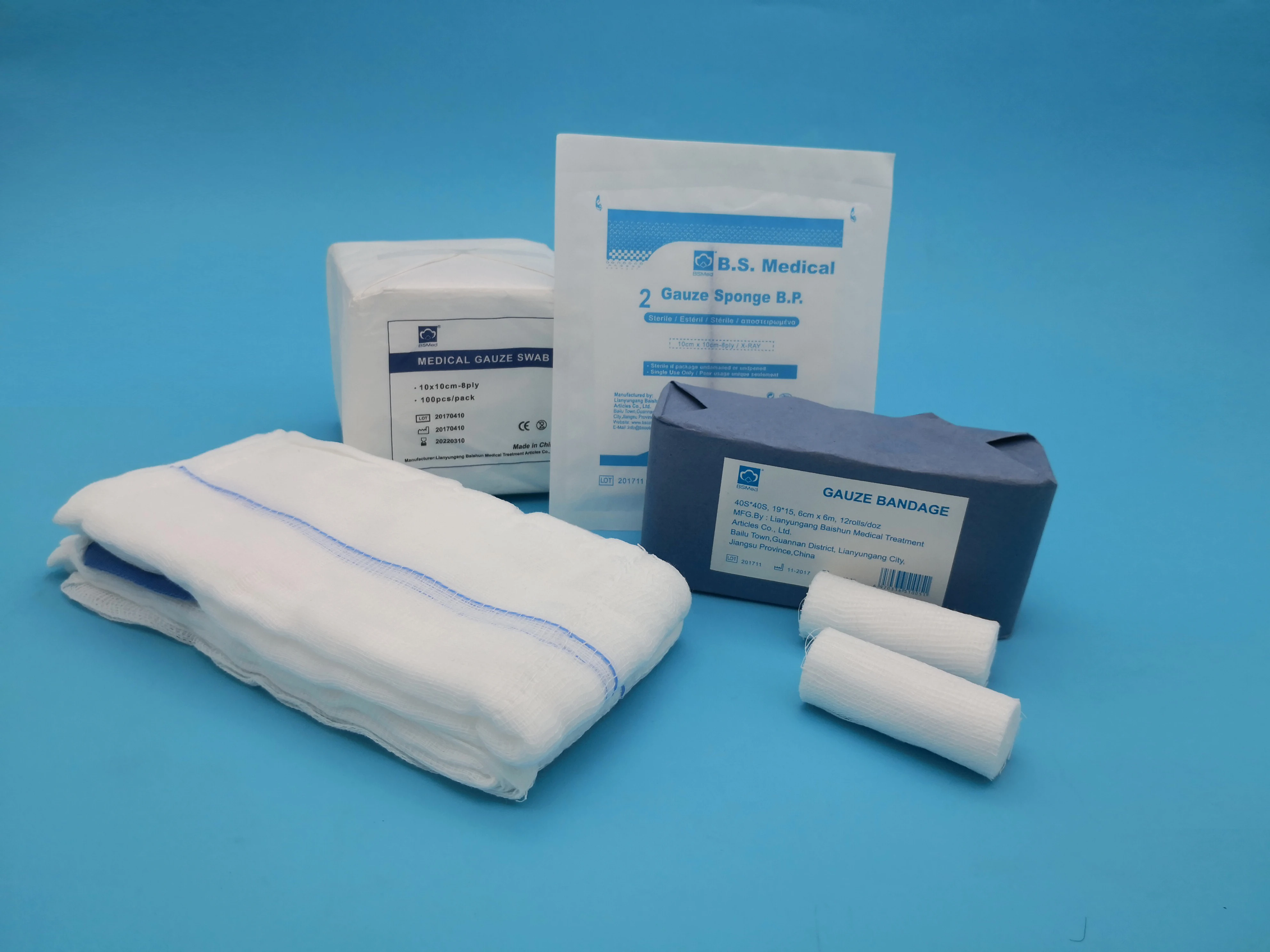 Custom size wound dressing 5cm/7.5cm/10cm/15cmx2.7m absorbent cotton gauze bandage