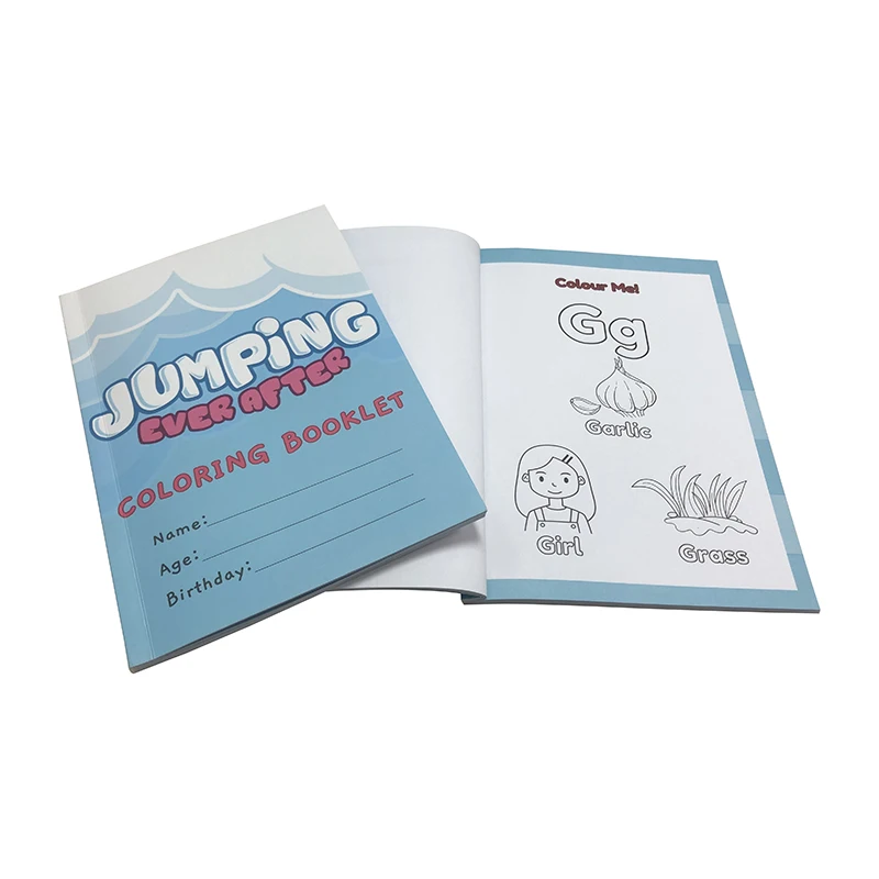 Custom children coloring book paperback book printed black and white coloring book