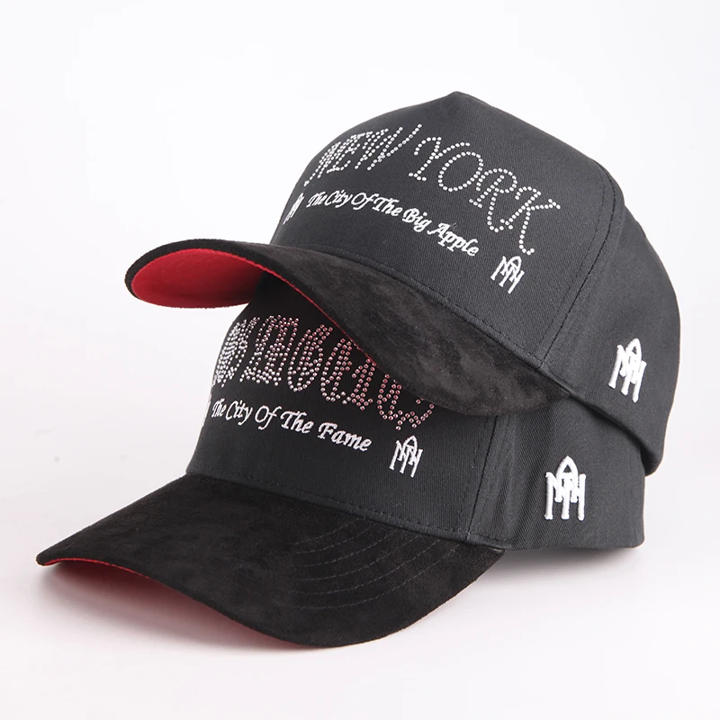 Wholesale New Design Fashion 5 Panels Sports Caps Hip Hop Rhinestone Baseball Cap Hats