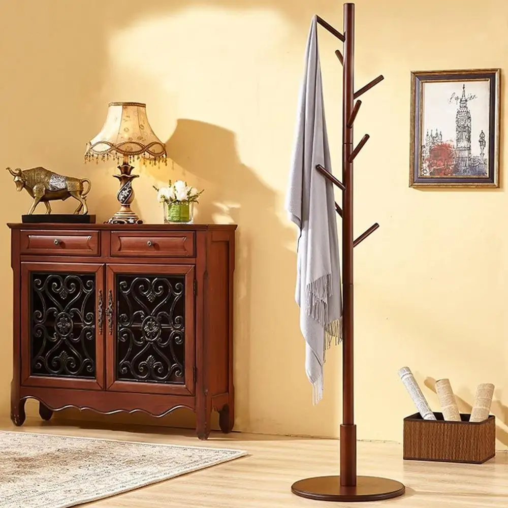 Full Solid Wood Vertical Floor Single Pole Coat Rack, Size -41x41x171CM new trend 2020 Manufacture
