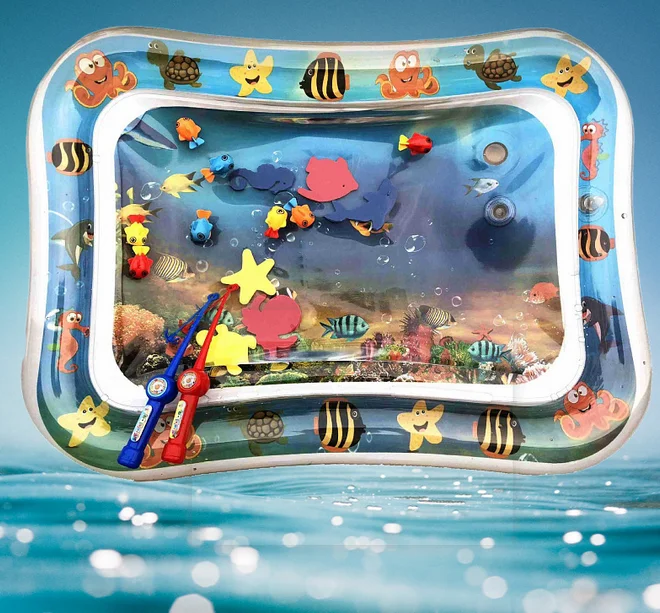 Soft Infant Toddler Inflatable Baby Tummy Time Premium Water Play Mat Cushion