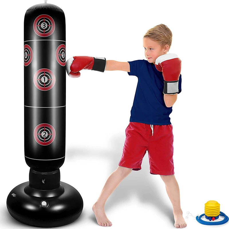 Inflatable Free Standing Punching Bag For Kids Exercise Punching Bag With Stand