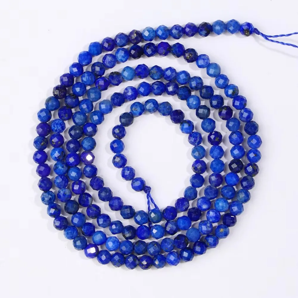 JSES Wholesale A+ Natural Lapis Lazuli Faceted Beads 2/2.5/3mm Loose Gemstone Crystal And Stone Beads for Jewelry Making DIY