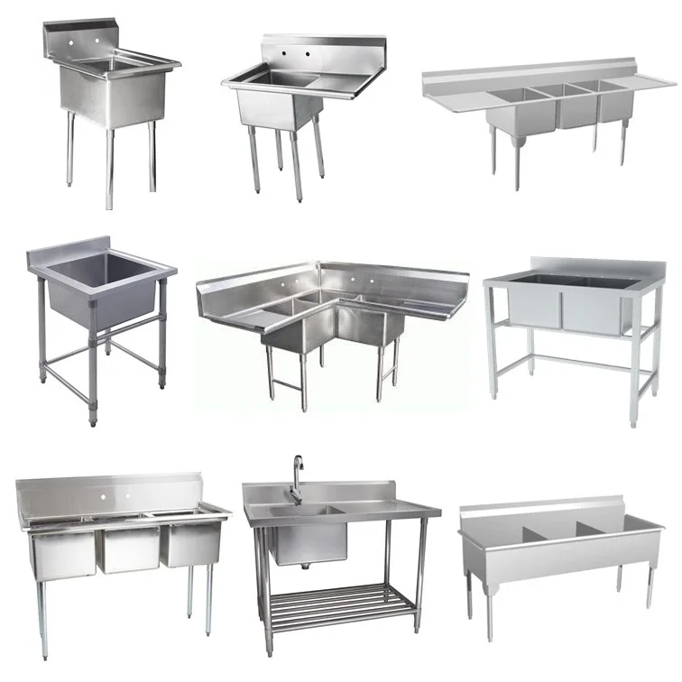 Custom size commercial 201 304 stainless steel restaurant sink compartment sink kitchen sink