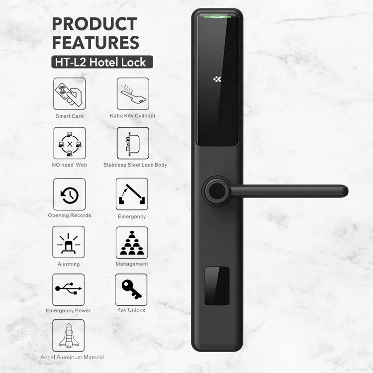 Factory Direct Supplier smart rfid hotel lock system, rf card electronic door handle lock, smart hotel door lock system