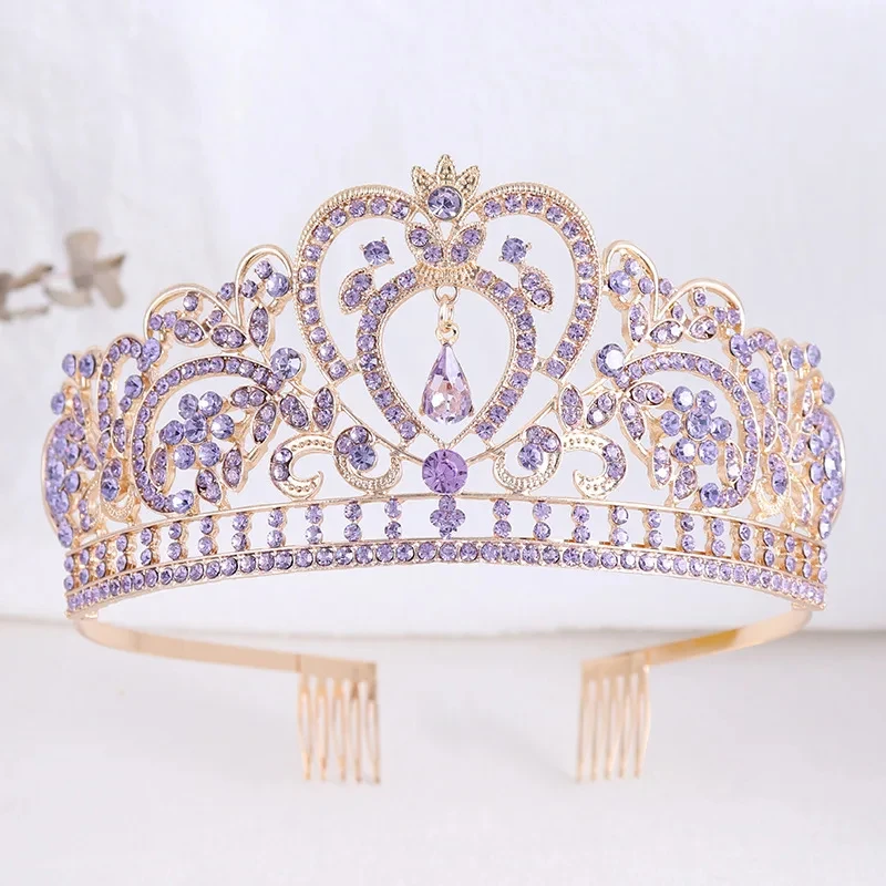 ROMANTIC Baroque Bridal Tiaras Headdress Princess Girls Prom Wedding Hair Jewelry Crystal Wedding Crown