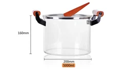 Hot Sale Heat Resistant Thickening Glass Borosilicate Glass Cooking Pot with Cover lid housewares