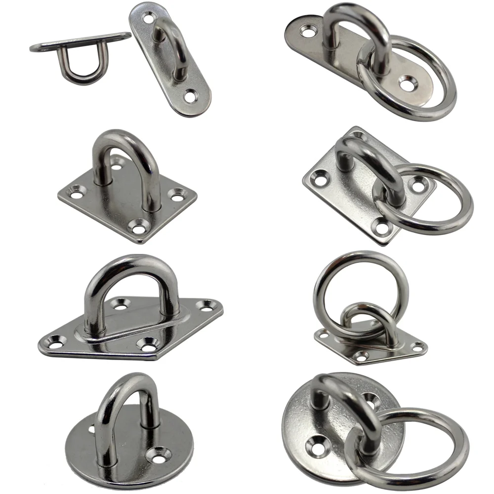 rigging hardware Stainless Steel Marine grade hardware wall mounted Welded Ring Square Pad Eye Plate