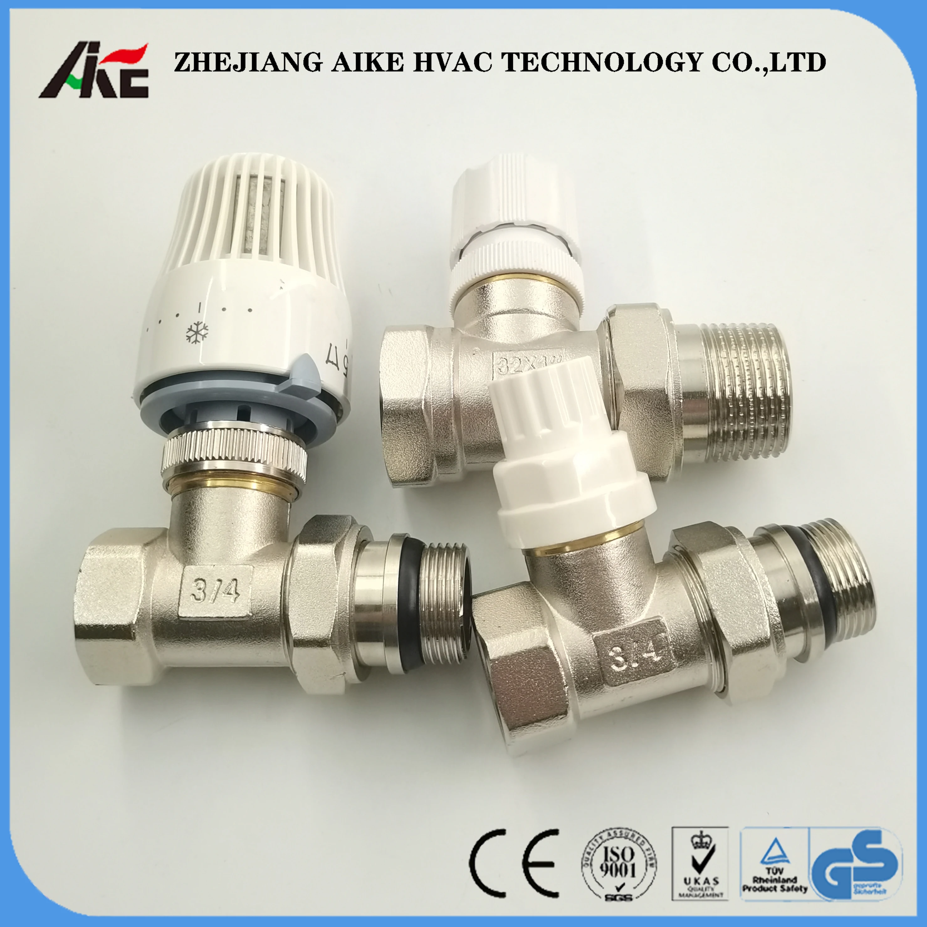 high quality temperature control valve female threading straight thermostat valve radiator