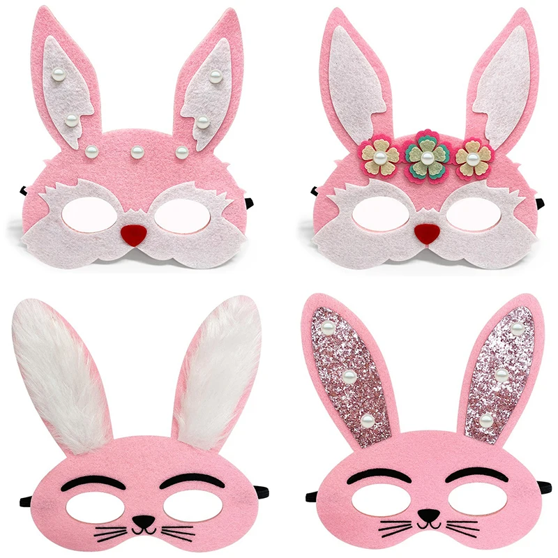 Factory Wholesale Colorful Felt Party Mask Masquerade Mask Luminous felt rabbit mask for kids