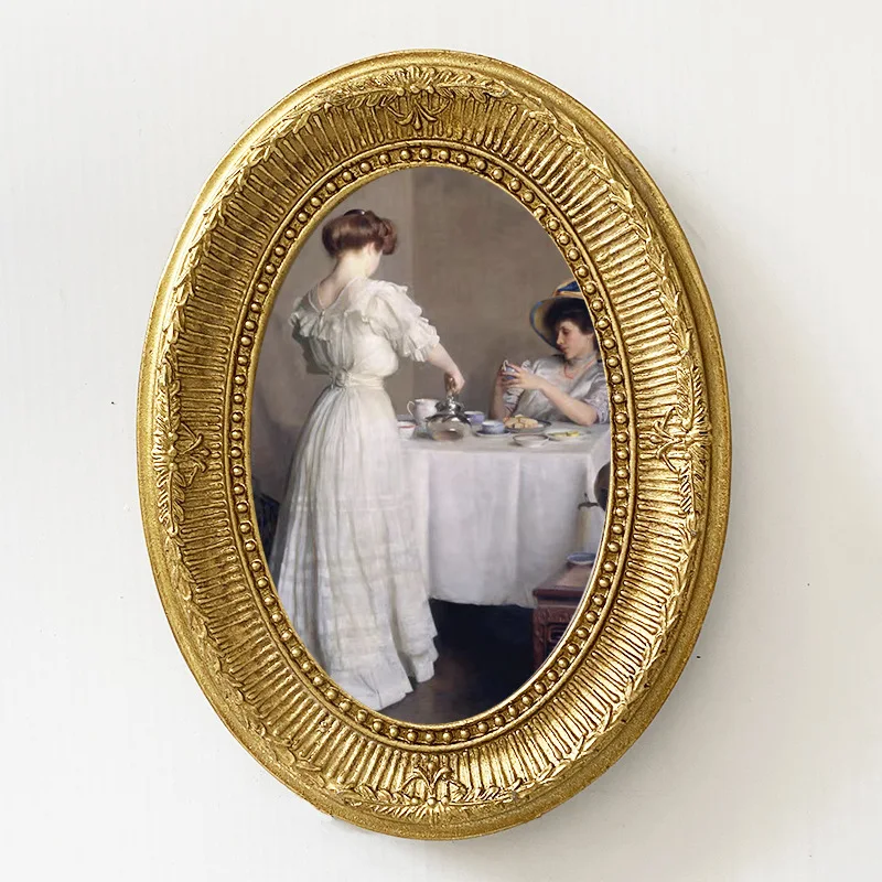 American rustic pastoral farmhouse oval texture craft resin photo frames