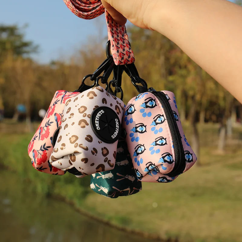 Pet cat poop bags biodegradable dispenser dog walking bag custom logo waste dog poop bags holder