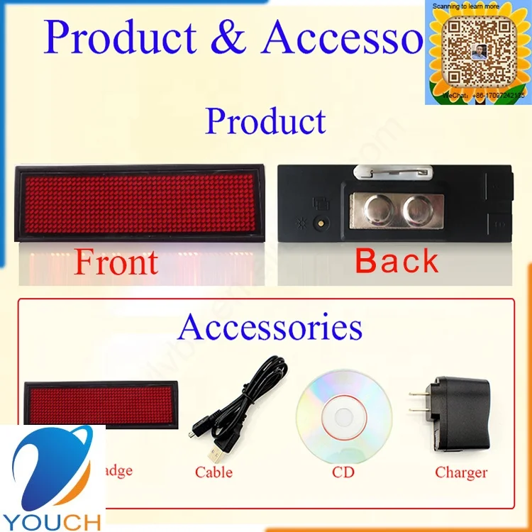 Programmable LED name badge
