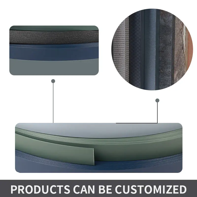 Chinese factories Age resistant solid color and wood grain PVC ABS  3D acrylic edge banding for furniture protection