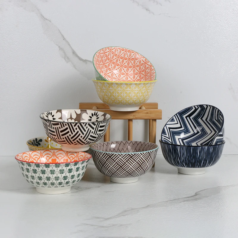 wholesale good grade ceramic white porcelain small bowl with custom designs 4.5 inch bowls