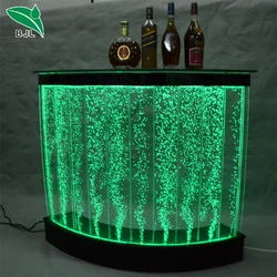 Foshan commercial acrylic night club water bubble wall led bar table dj counter design