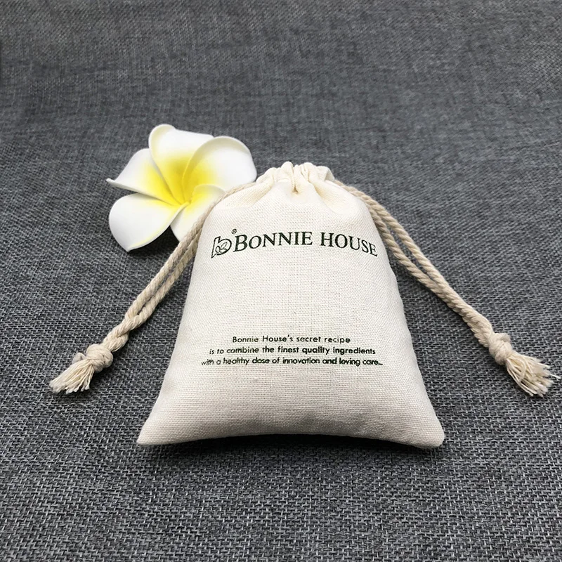 Reusable White Small Cotton Linen Tea Packaging Bags