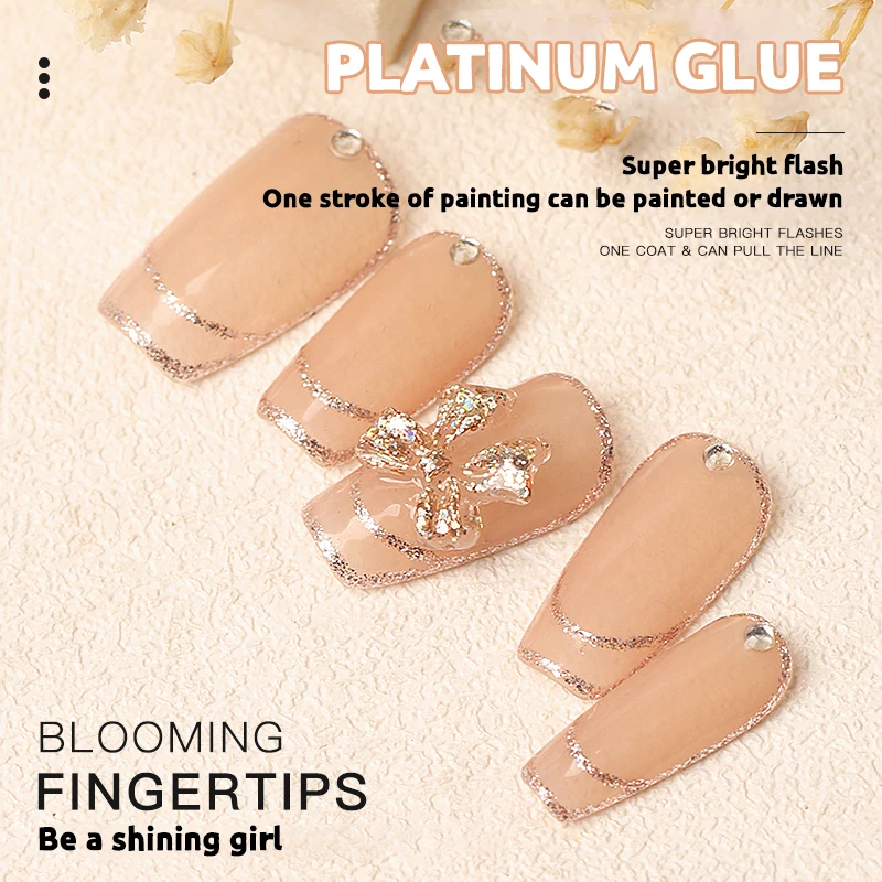 High density Star nail polish gel uv painting gel reflective glitter gel polish diamond shiny platinum glue for nail salon