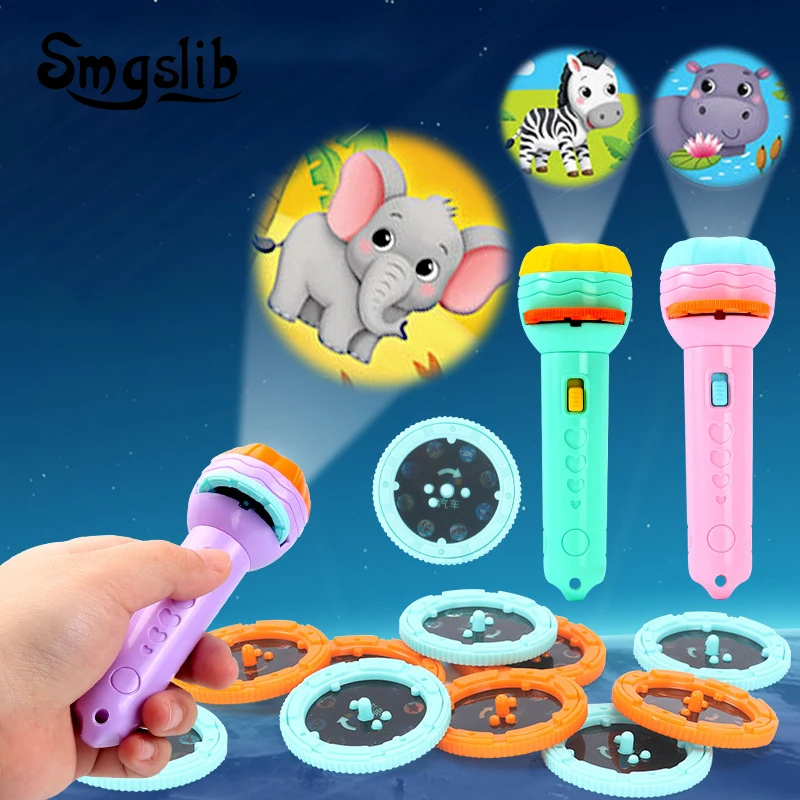 Baby Sleeping Book Flashlight Projector Torch Lamp Toy Early Education Toy for Kid Holiday Birthday Xmas Gift Light Up Toy