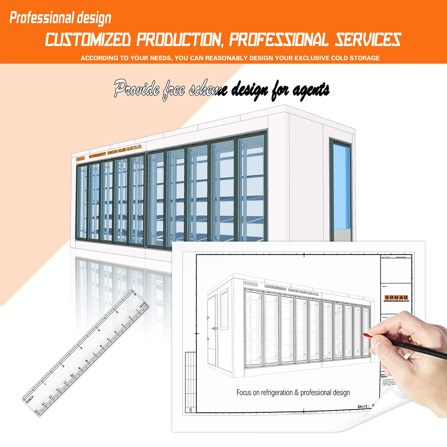 Refrigeration equipment  freezer parts Anti condensation glass doors for supermarket beverage display showcase