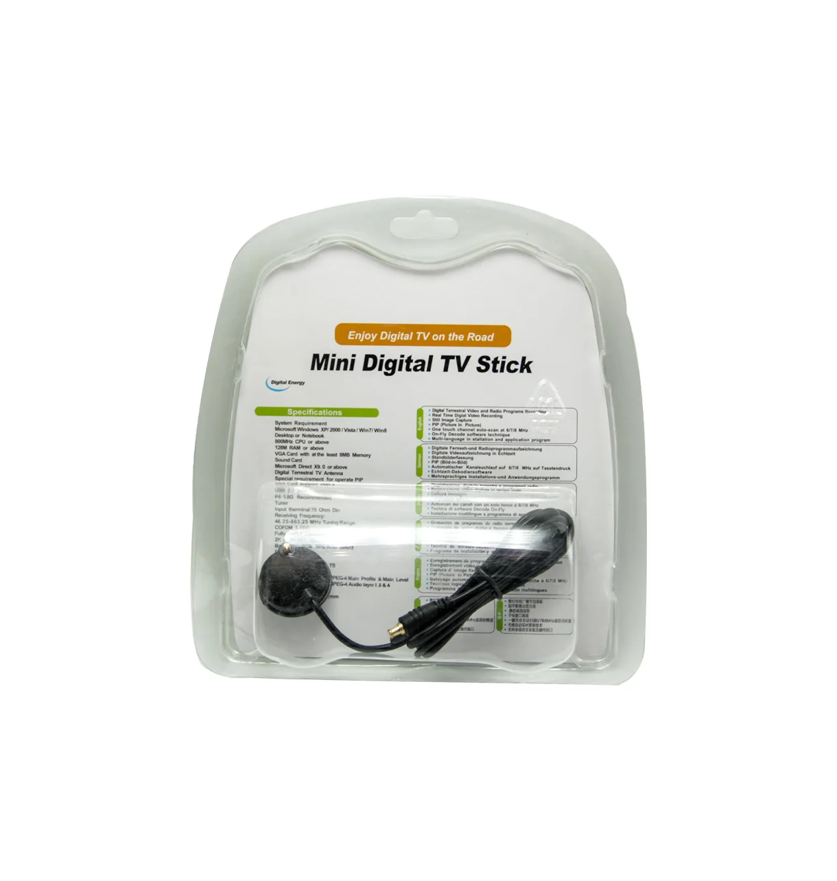 HDTV dvbt usb tv stick digital television receiver support 1080p  usb dongle for win7 with remote control