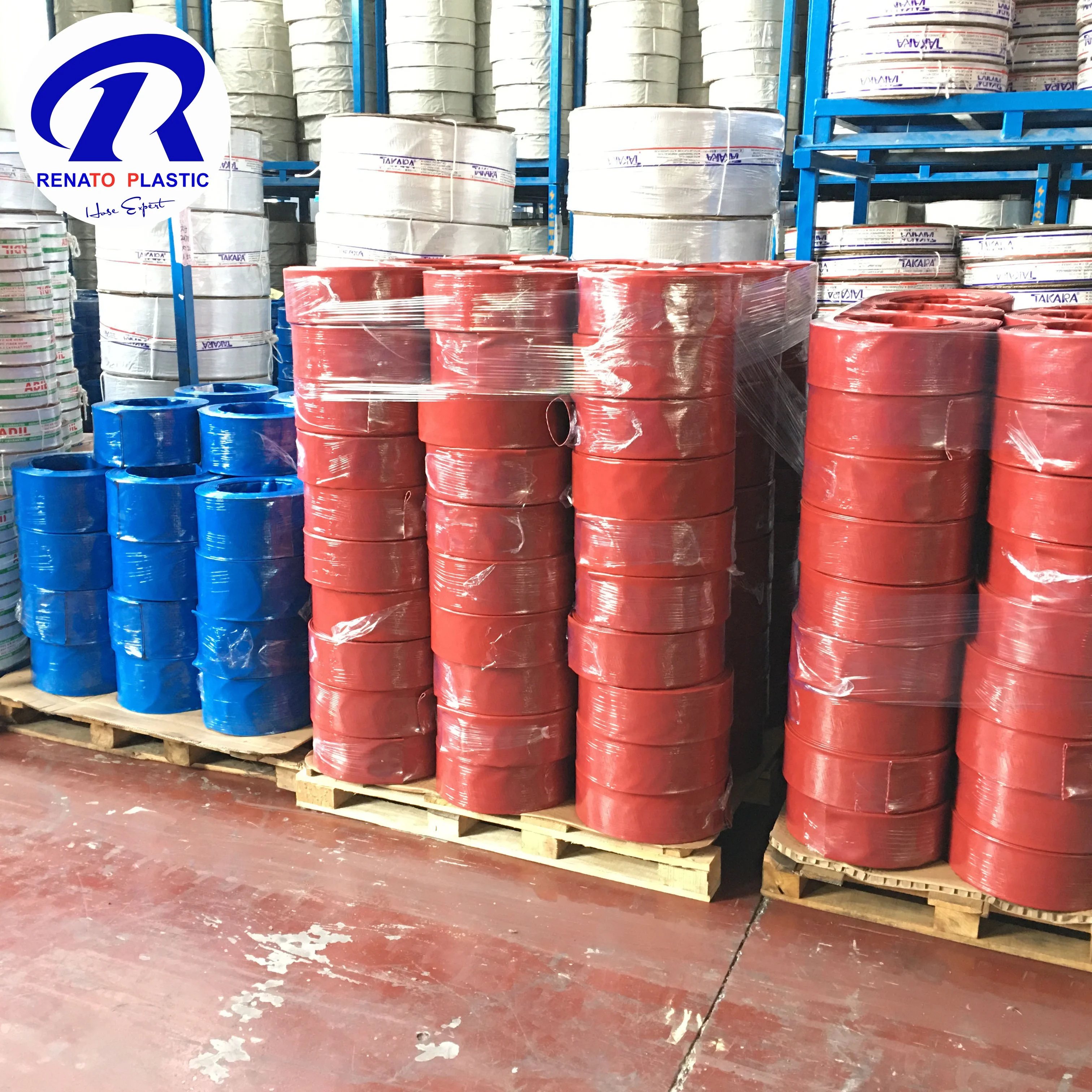 RENATO irrigation pipes red Single layer 8 inch pvc layflat hose