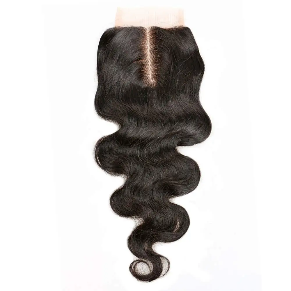 Bliss Emerald  Virgin Brazilian Human Hair 3.5x4 Swiss Lace Closure Body Wave  Middle Part Natural Color