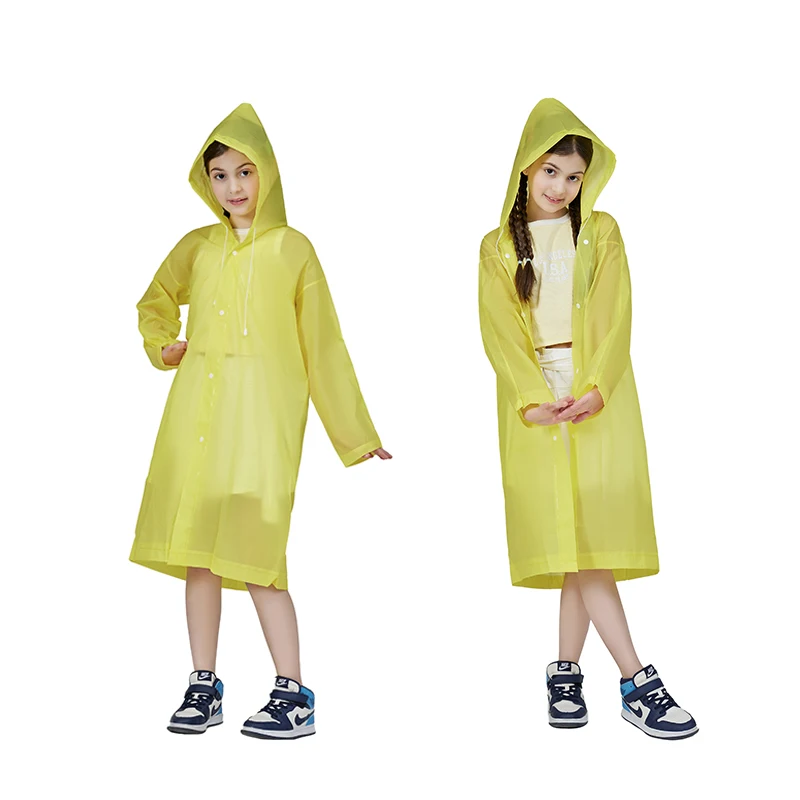 Wholesale Custom Logo Children Outdoor Waterproof Light Weight EVA Raincoat Unisex Boy Girls School Rain Coat Poncho For Kids