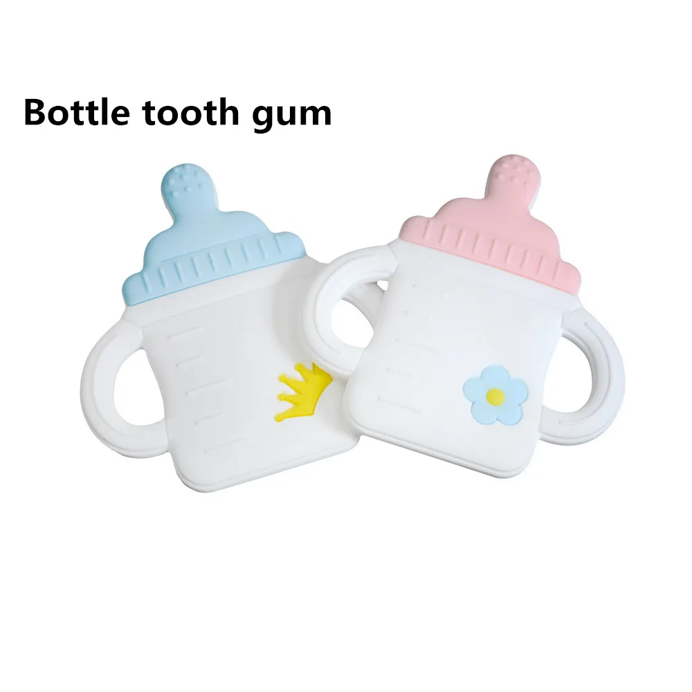 New cartoon baby silicone tooth glue baby anti-eating hand molars stick Unicorn bite molars toy can be boiled