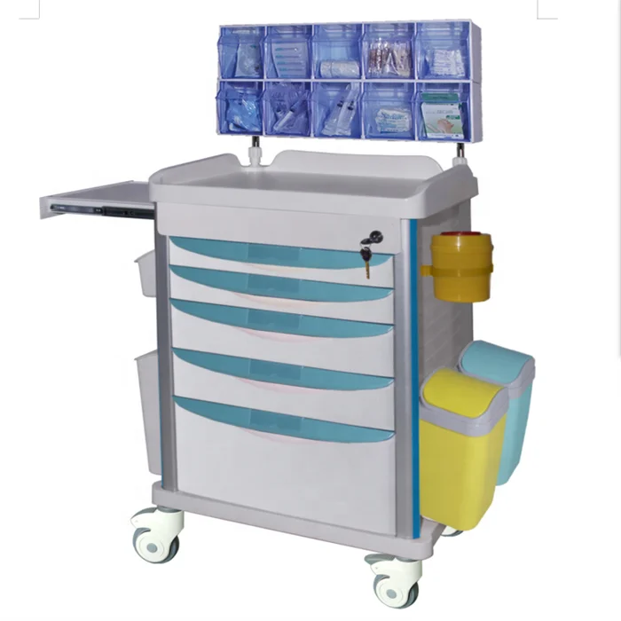 EU-TR591 Medical abs anesthesia trolley anesthesia emergency medical hospital trolley with medical castors