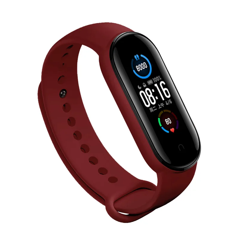 Цветной сменный ремешок для браслета Xiaomi Mi Band 5 новая