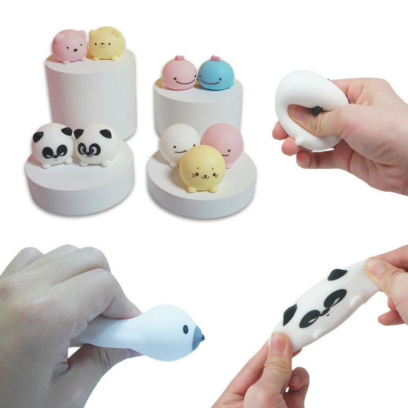 High Quality Cute Squeeze Stretch Toy Animal Shape Anti Stress Squishy TPR Foam Relief Anti Stress Ball