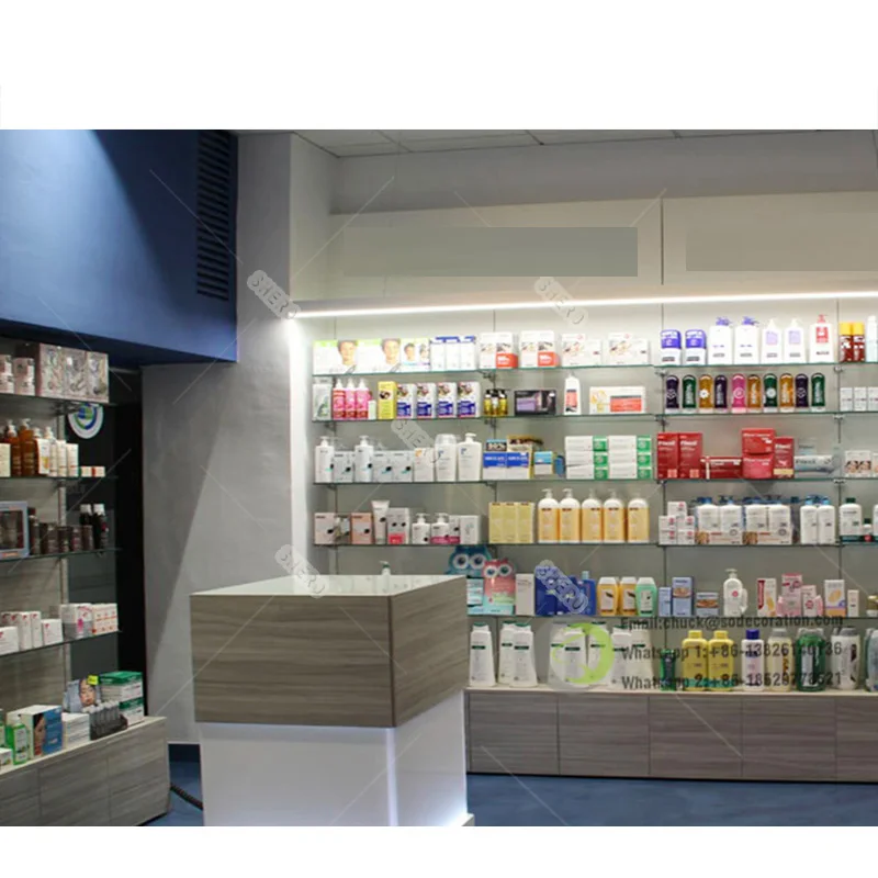 Настенные полки для аптечных магазинов