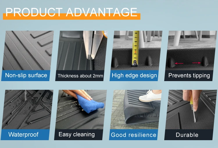 New Arrival Non Toxic Washable TPE Car Trunk Tray Mat Rear Cargo Liner use for Kia Seltos 2024