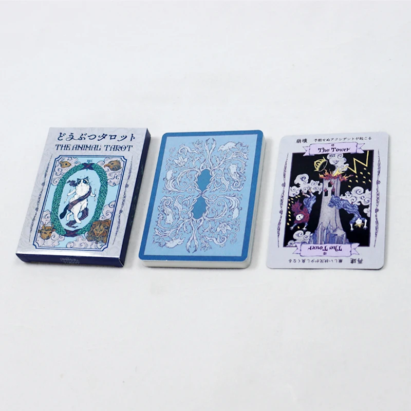 Printing cat silver foil Japanese tarot cards wholesale best your own logo tarot card for beginners print the fool tarot card