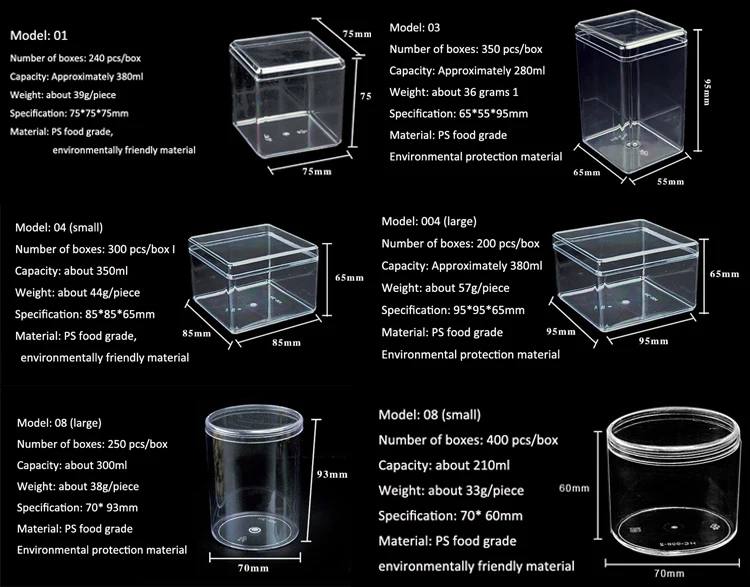 ps square tiramisu cake plastic storage containers transparent candy dessert acrylic gift box with lid