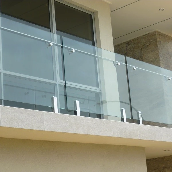Balcony or Rooftop semi frameless glass balustrade with 12mm toughened glass railing