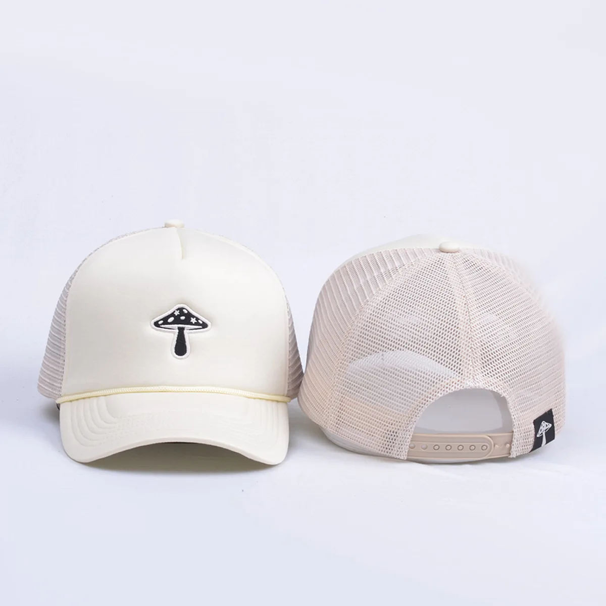 5 panel mesh baseball cap with rope foam custom 3d puff embroidery hat Trucker cap