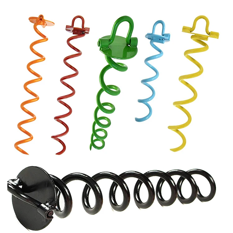 Spiral Ground Anchor with Dog Tie Out Trampoline Anchor Stakes