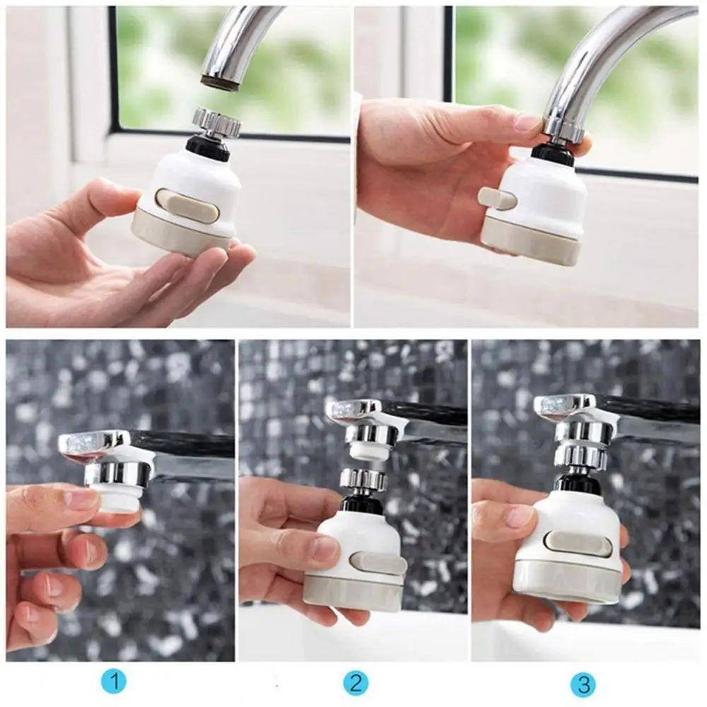 Adjustable Faucet Moveable Kitchen Tap Head Universal 360 Degree Rotatable Faucet Water Saving Filter Sprayer