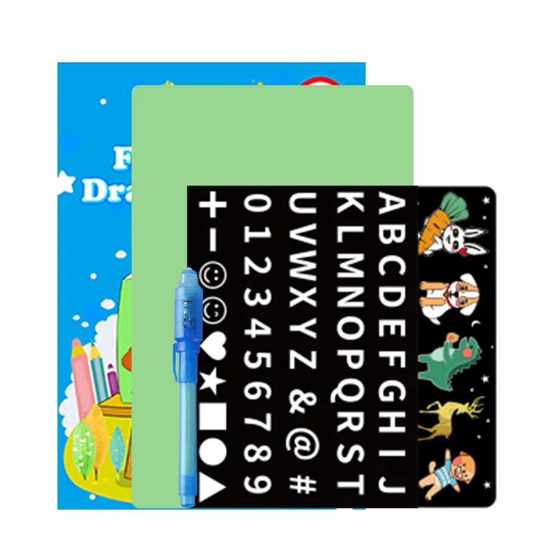 Fluorescent drawing board A4 size glow in the dark toys drawing tools for kids