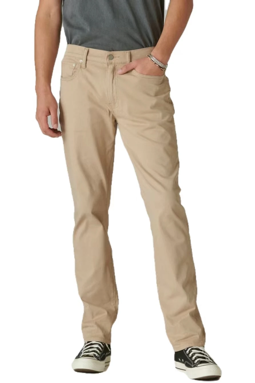 Custom brand casual classic cotton soft light slim fit straight men dress chino khaki trousers pants
