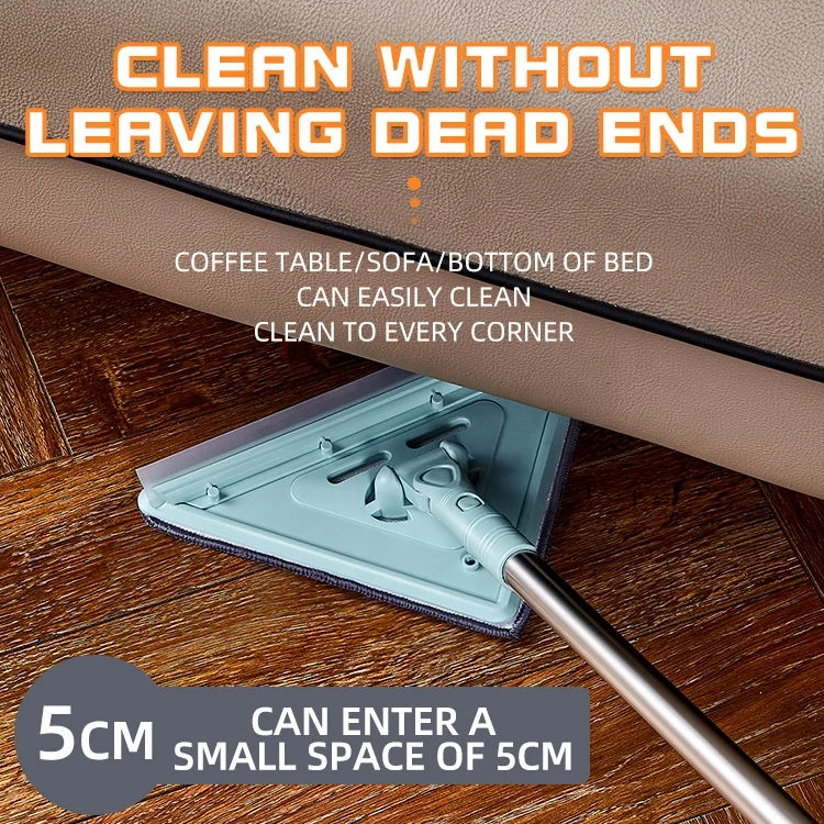 
360 Rotation Triangle Various Blind Spots Durable Easy Super Microfiber Flat Mop 