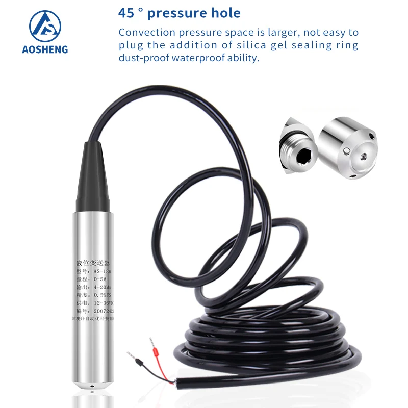 AOSHENG Best Selling Professional Liquid Level Sensor Transmitter Water Level Sensor