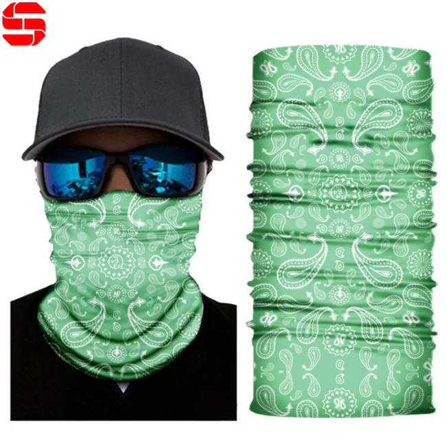 Wholesale Tube Paisley Neck Warmer Camo Cycling Neck Gaiter Tubular Bandanas Multifunctional Headwear