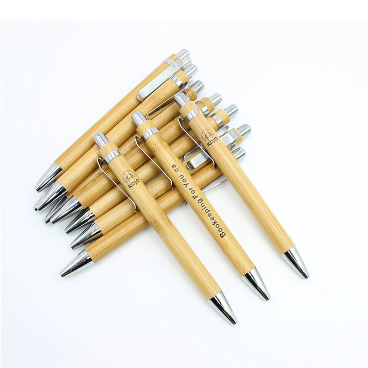 Subli-forward High Quality Recycled Bamboo Ball Pen Custom LOGO Eco Friendly Wood Ballpoint Pen for Engraving Blanks Printing